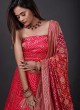 Traditional Red Bandhani Lehenga Choli